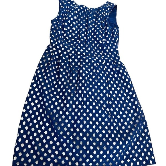 Vince Camuto‎ Women's Blue Polka Dot Sleeveless Knee Length Dress 4 - Picture 2 of 5